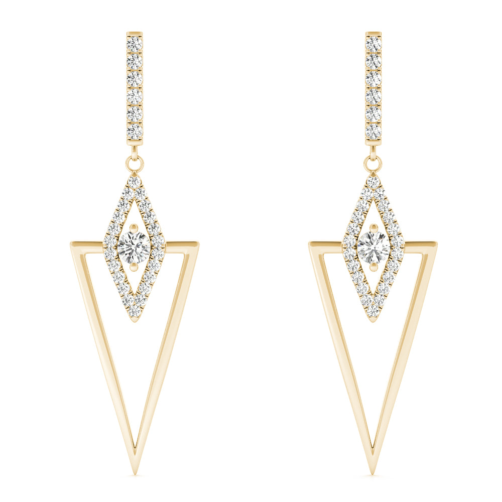 0.55 Carat 10K White / Rose & Yellow Gold Brilliant Diamond Earrings Women Jewelry Gift