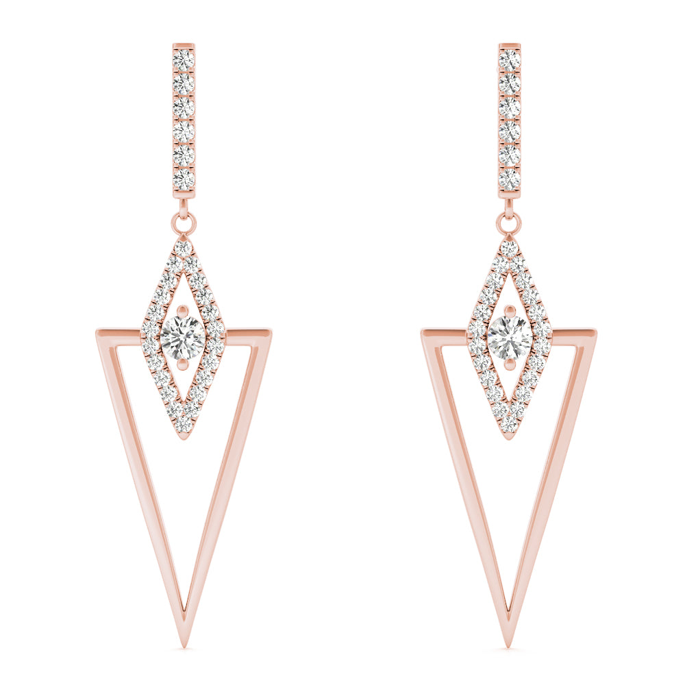0.55 Carat 10K White / Rose & Yellow Gold Brilliant Diamond Earrings Women Jewelry Gift