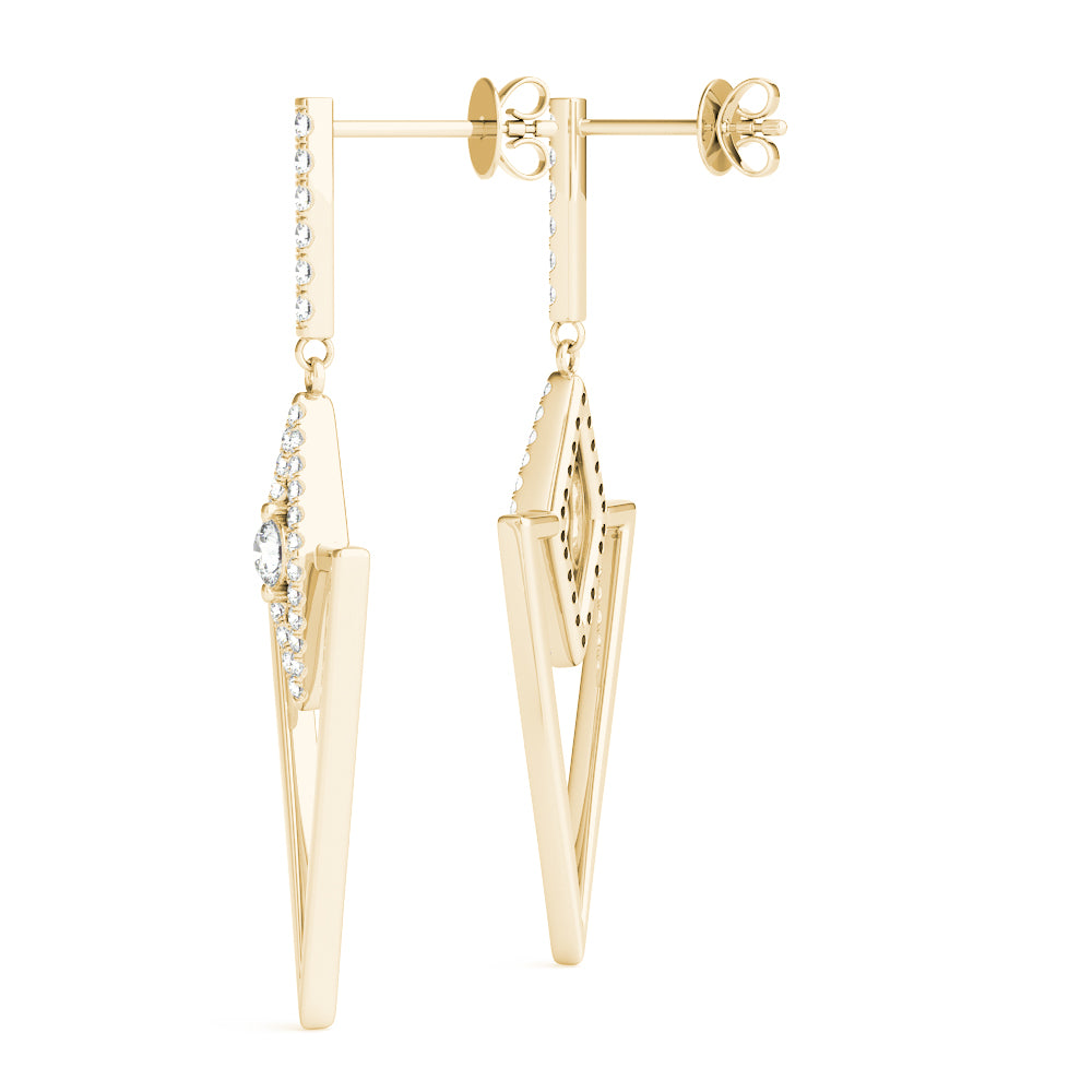 0.55 Carat 10K White / Rose & Yellow Gold Brilliant Diamond Earrings Women Jewelry Gift