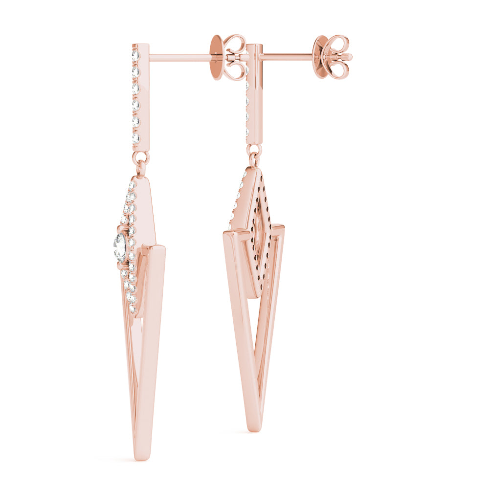 0.55 Carat 10K White / Rose & Yellow Gold Brilliant Diamond Earrings Women Jewelry Gift