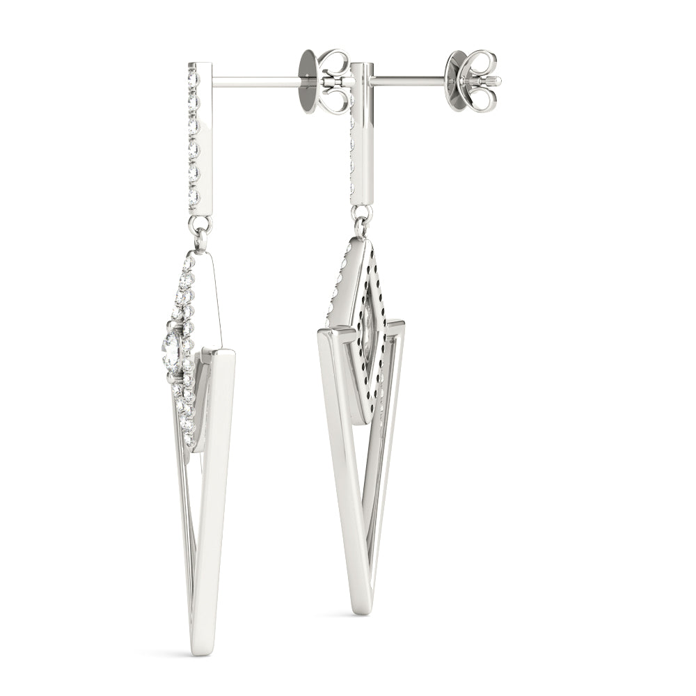 0.55 Carat 10K White / Rose & Yellow Gold Brilliant Diamond Earrings Women Jewelry Gift