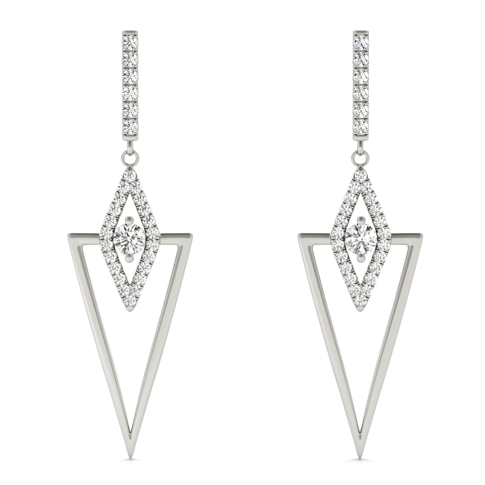 0.55 Carat 10K White / Rose & Yellow Gold Brilliant Diamond Earrings Women Jewelry Gift