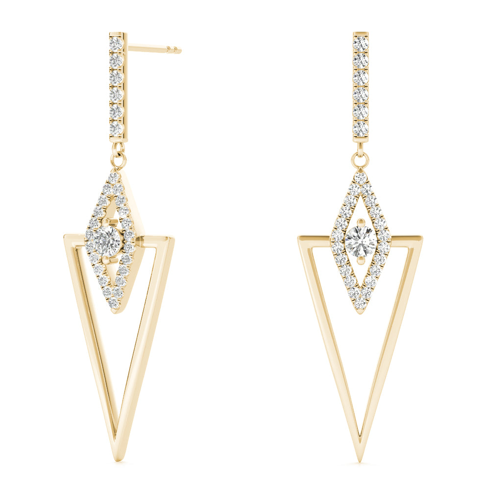 0.55 Carat 10K White / Rose & Yellow Gold Brilliant Diamond Earrings Women Jewelry Gift