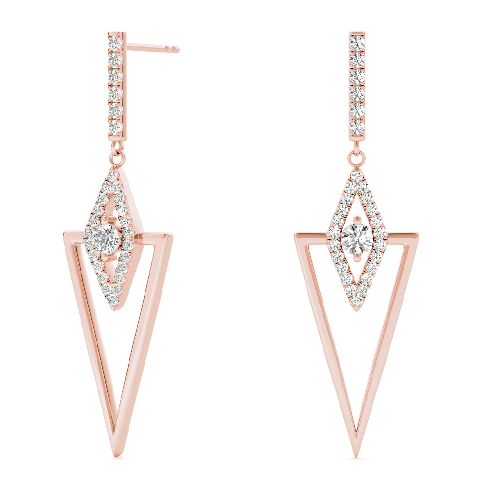0.55 Carat 10K White / Rose & Yellow Gold Brilliant Diamond Earrings Women Jewelry Gift