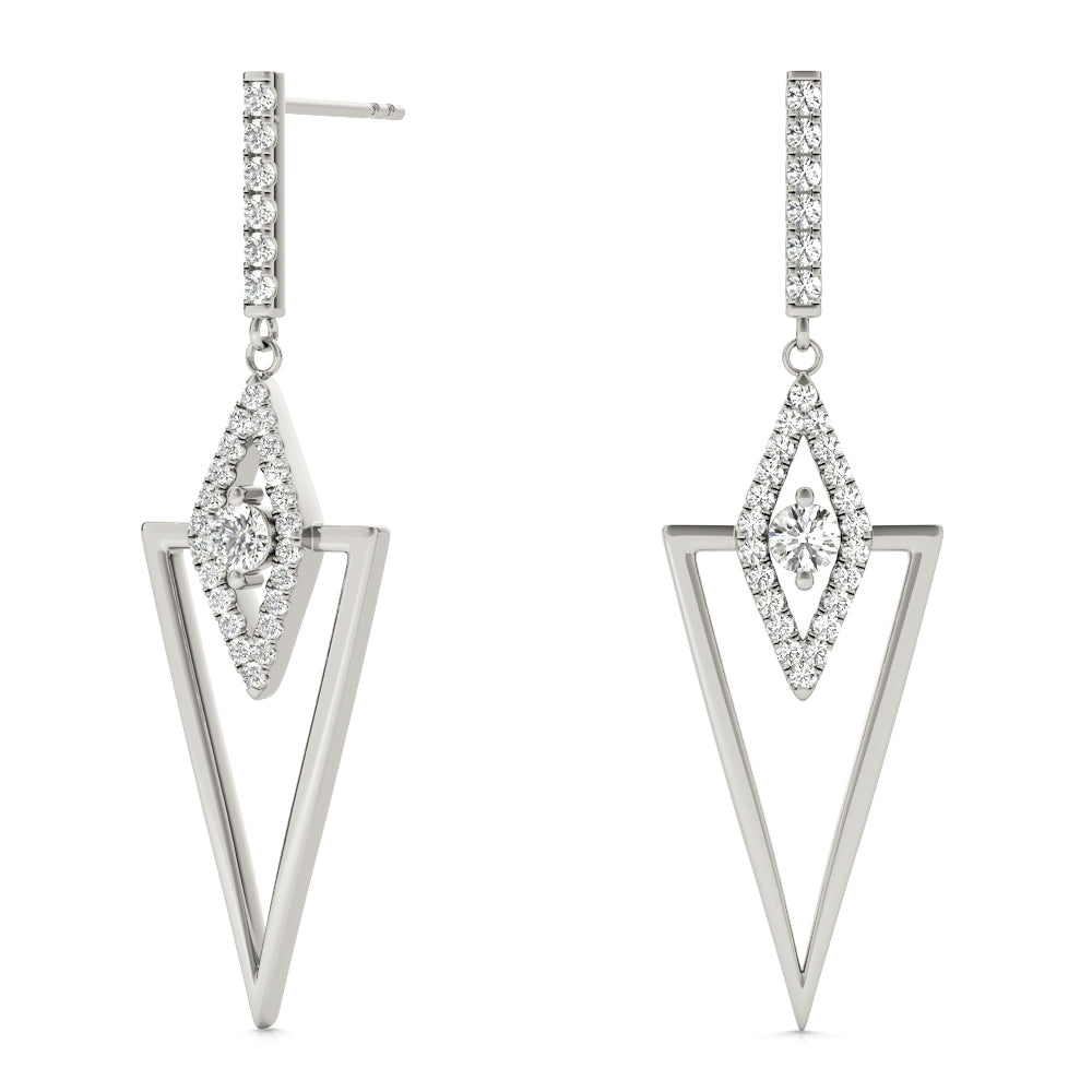 0.55 Carat 10K White / Rose & Yellow Gold Brilliant Diamond Earrings Women Jewelry Gift