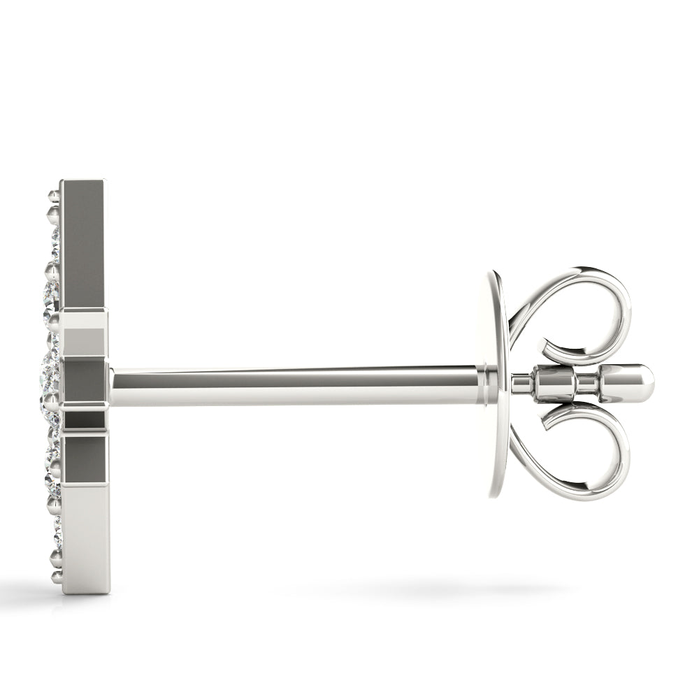 10K Rose/ White & Yellow Gold 0.10 Carat Diamond Stud Earrings With Backs