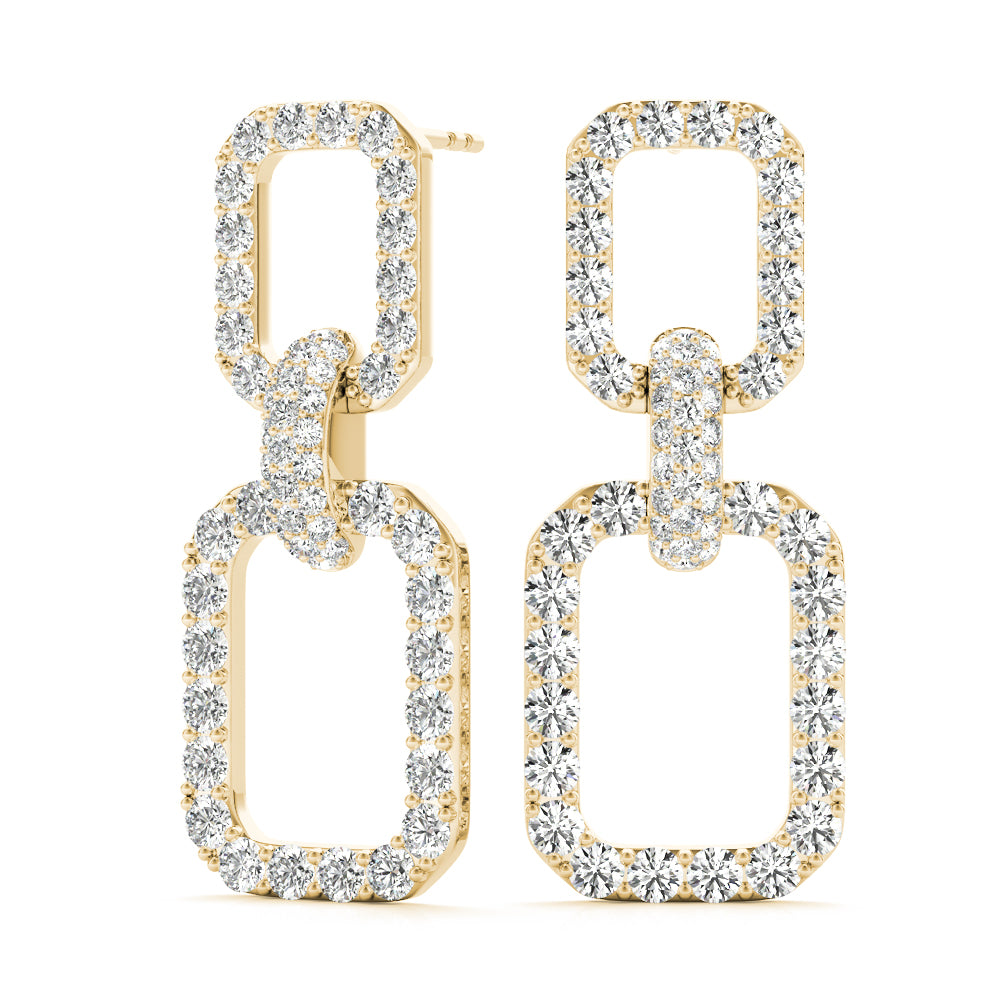 2.05 Carat Brilliant FG/VVS1 Round Diamond Earrings In 14K White & Yellow Gold