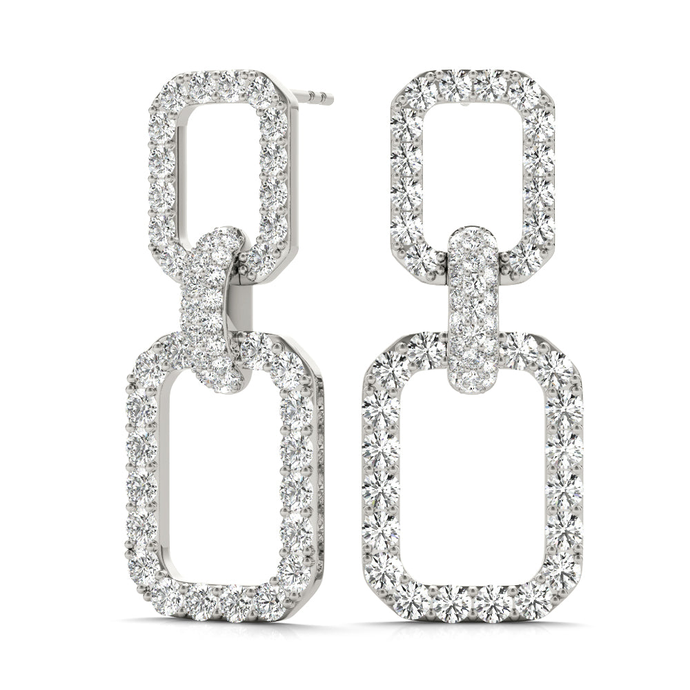2.05 Carat Brilliant FG/VVS1 Round Diamond Earrings In 14K White & Yellow Gold