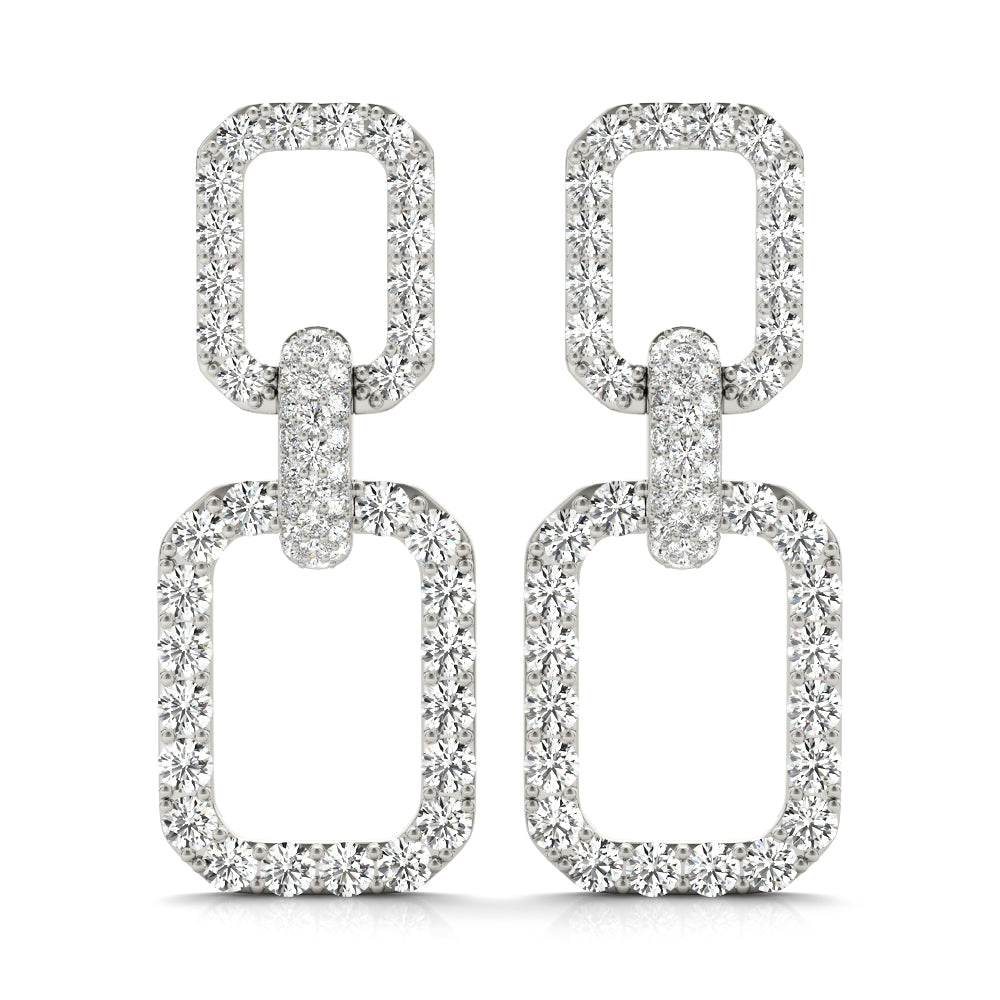 2.05 Carat Brilliant FG/VVS1 Round Diamond Earrings In 14K White & Yellow Gold
