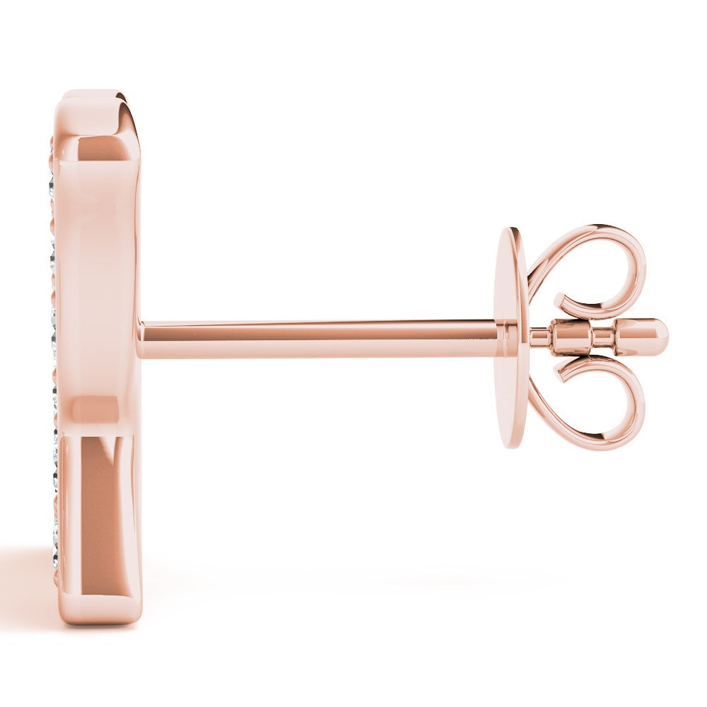 0.65 Carat Diamond BUTTERFLY  Stud Earrings In 14K Rose/ White & Yellow Gold