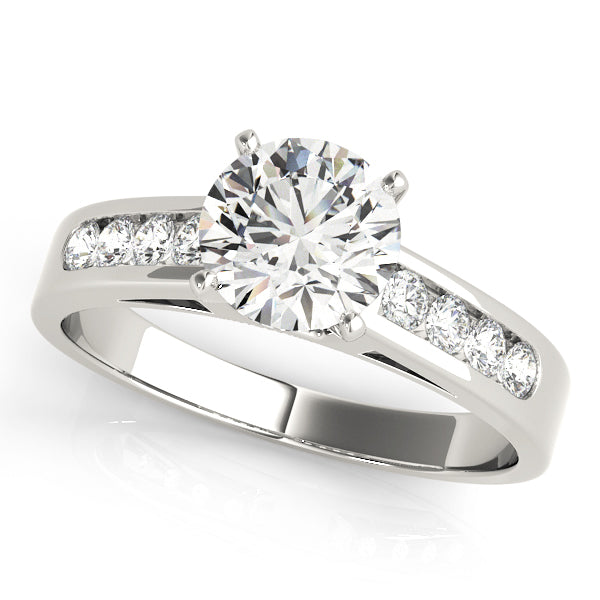 0.65 Ct FG/VVS1 Diamond Engagement Ring In 14K White Gold