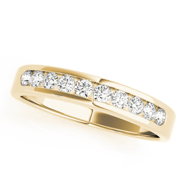 0.25 Ct FG/VVS1 Round Diamond Wedding Band In 14K Gold