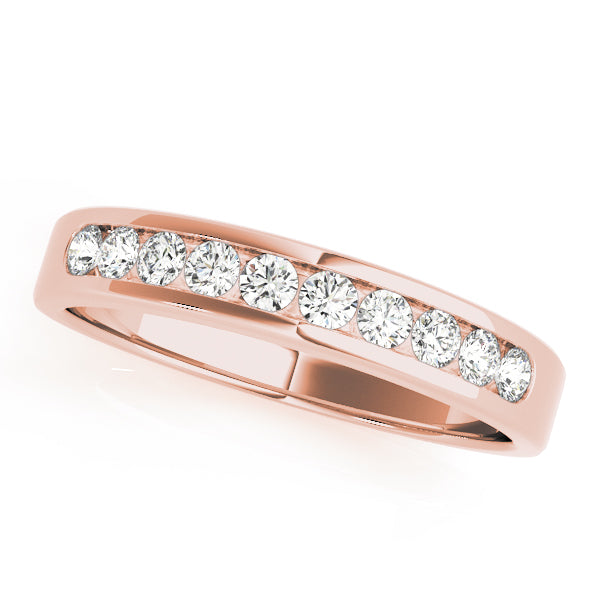 0.25 Ct FG/VVS1 Round Diamond Wedding Band In 14K Gold