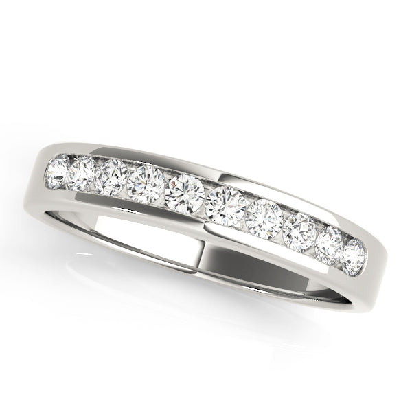 0.25 Ct FG/VVS1 Round Diamond Wedding Band In 14K Gold