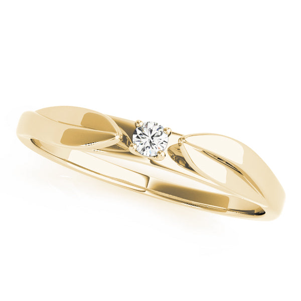 0.03 Carat Prong Set Diamond Lightweight Wedding Ring In 10K White & Yellow Gold