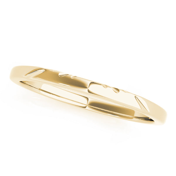 Minimalist Engraved Slim Wedding Band in 10K Gold