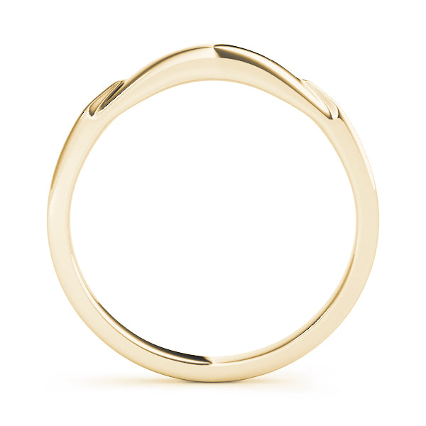 Minimalist Engraved Slim Wedding Band in 10K Gold