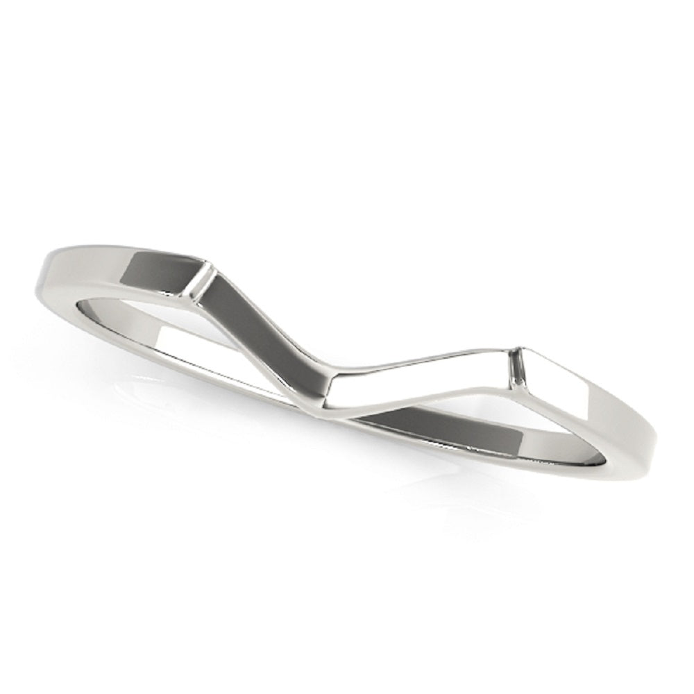 KohinoorGems Minimalist Chevron Band in 10K White Gold