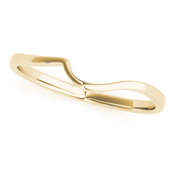 10K Elegant Wave-Shaped Yellow Gold Band Ring