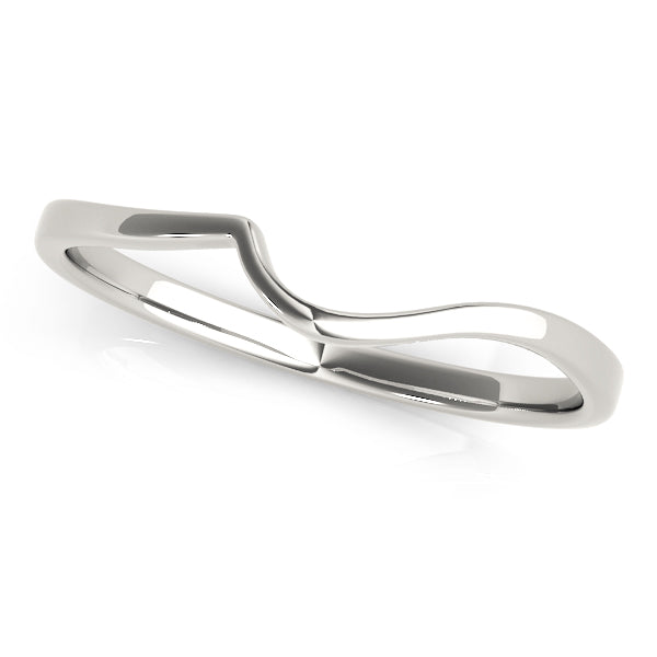 Elegant Wave-Shaped White Gold Band Ring 10K Gold