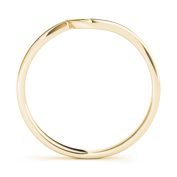 10K Elegant Wave-Shaped Yellow Gold Band Ring