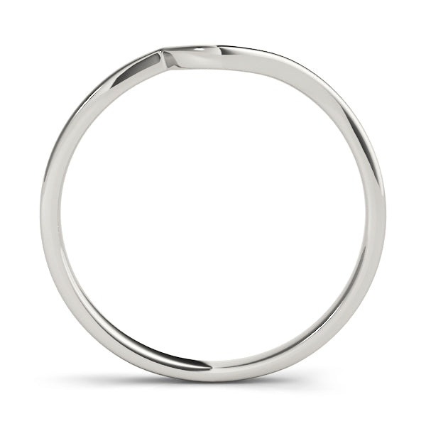 Elegant Wave-Shaped White Gold Band Ring 10K Gold