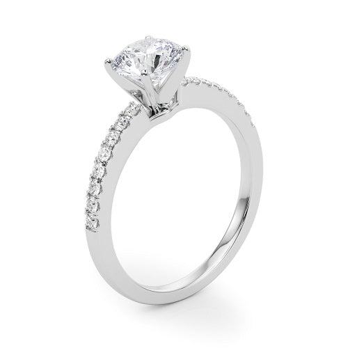 0.45 Ct Natural Round Diamond Engagement Ring in 10K White Gold