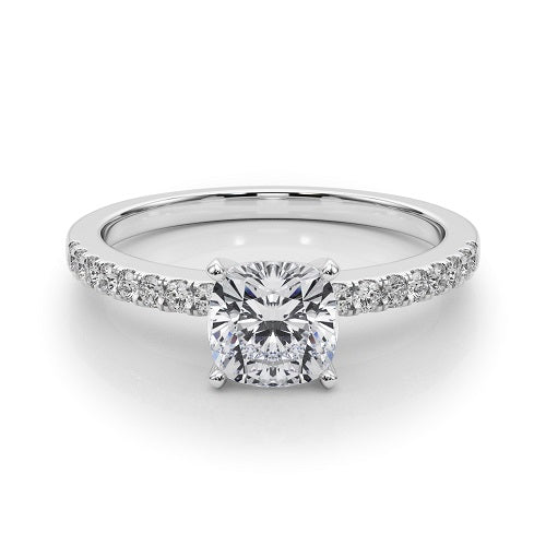 0.45 Ct Natural Round Diamond Engagement Ring in 10K White Gold