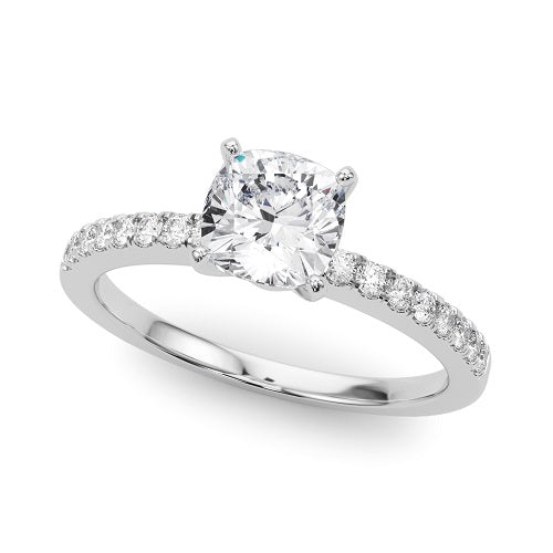 0.45 Ct Natural Round Diamond Engagement Ring in 10K White Gold