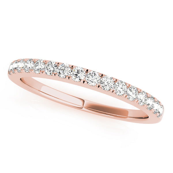 Stylish 10K Split Prong Wedding Band with 1/8 ct Diamonds and SI1-SI2 G-H Quality | White & Yellow