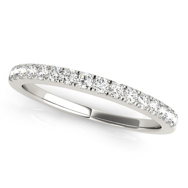 Stylish 10K Split Prong Wedding Band with 1/8 ct Diamonds and SI1-SI2 G-H Quality | White & Yellow
