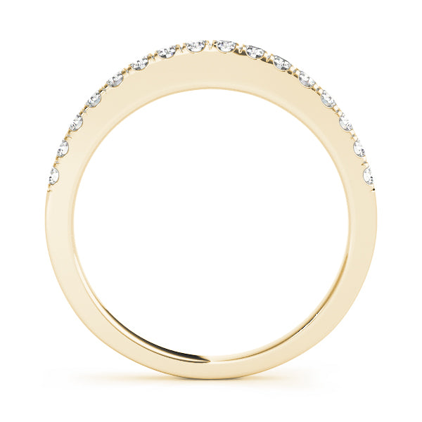 Stylish 10K Split Prong Wedding Band with 1/8 ct Diamonds and SI1-SI2 G-H Quality | White & Yellow