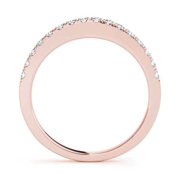 Stylish 10K Split Prong Wedding Band with 1/8 ct Diamonds and SI1-SI2 G-H Quality | White & Yellow