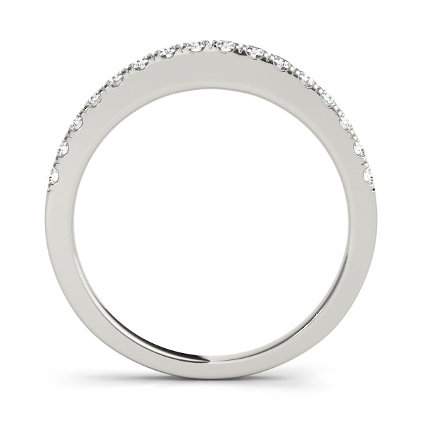 Stylish 10K Split Prong Wedding Band with 1/8 ct Diamonds and SI1-SI2 G-H Quality | White & Yellow