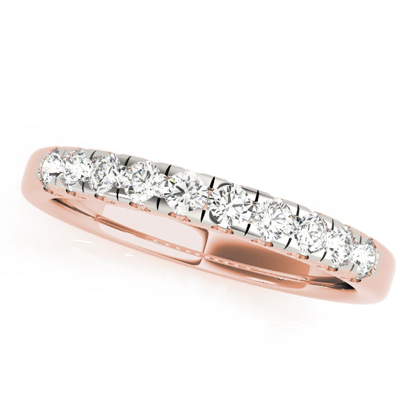 Classic 10K Split Prong Wedding Band | White & Yellow Gold, 1/4 ct SI1 Diamonds, E/F/G Quality