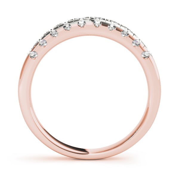 Classic 10K Split Prong Wedding Band | White & Yellow Gold, 1/4 ct SI1 Diamonds, E/F/G Quality