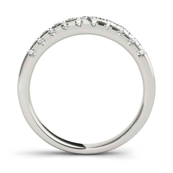 Classic 10K Split Prong Wedding Band | White & Yellow Gold, 1/4 ct SI1 Diamonds, E/F/G Quality