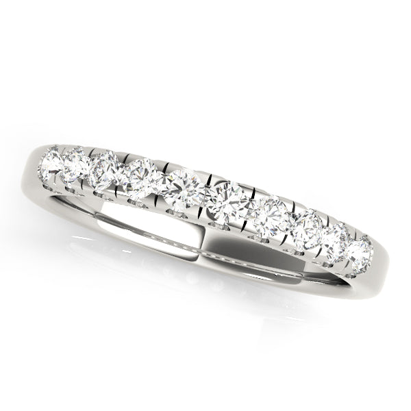 Classic 10K Split Prong Wedding Band | White & Yellow Gold, 1/4 ct SI1 Diamonds, E/F/G Quality