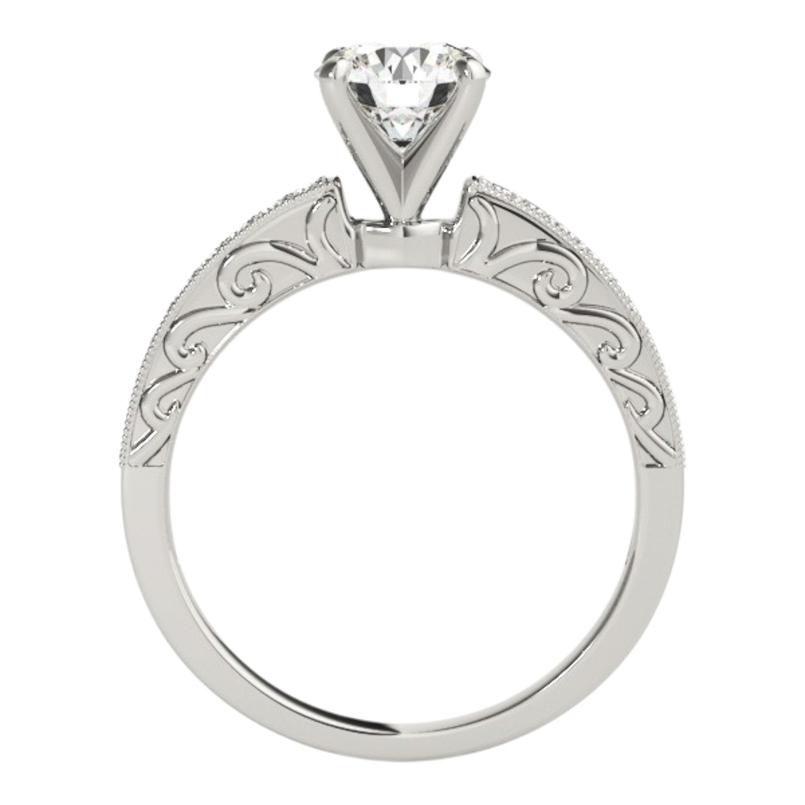 0.65 Carat Bridal Set Engagement Wedding Band In 14K White Gold