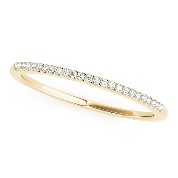 Classic 10K Split Prong Wedding Band Featuring 1/10 ct White and Yellow Diamonds Ring