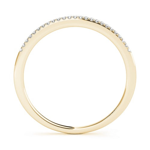 0.10 Ct Lab Grown Diamond Wedding Engagement Band In 10K Yellow White Gold