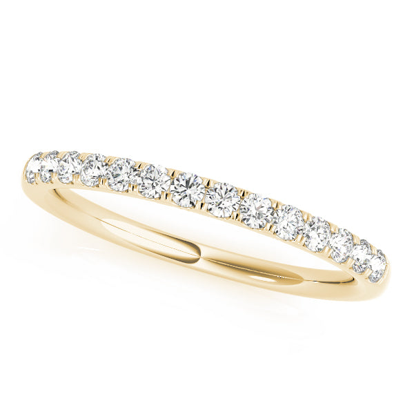 Round Diamond Split Prong Wedding Engagement Band In 10K Gold
