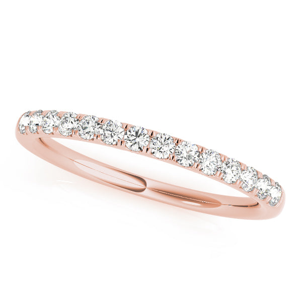 Round Diamond Split Prong Wedding Engagement Band In 10K Gold