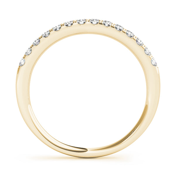Round Diamond Split Prong Wedding Engagement Band In 10K Gold