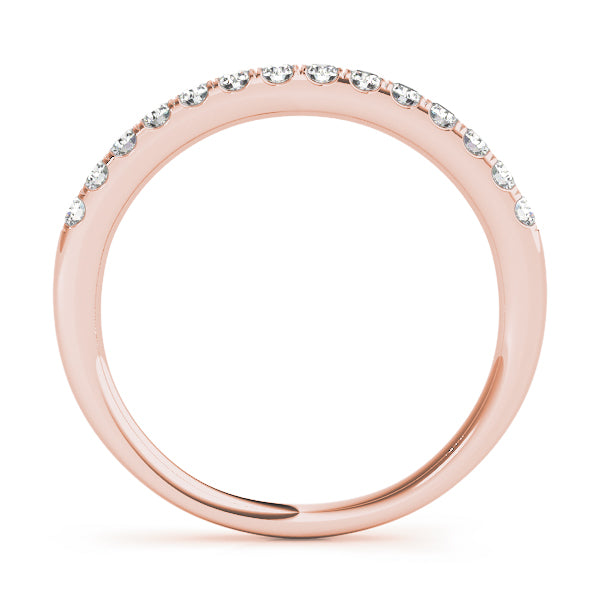 Round Diamond Split Prong Wedding Engagement Band In 10K Gold