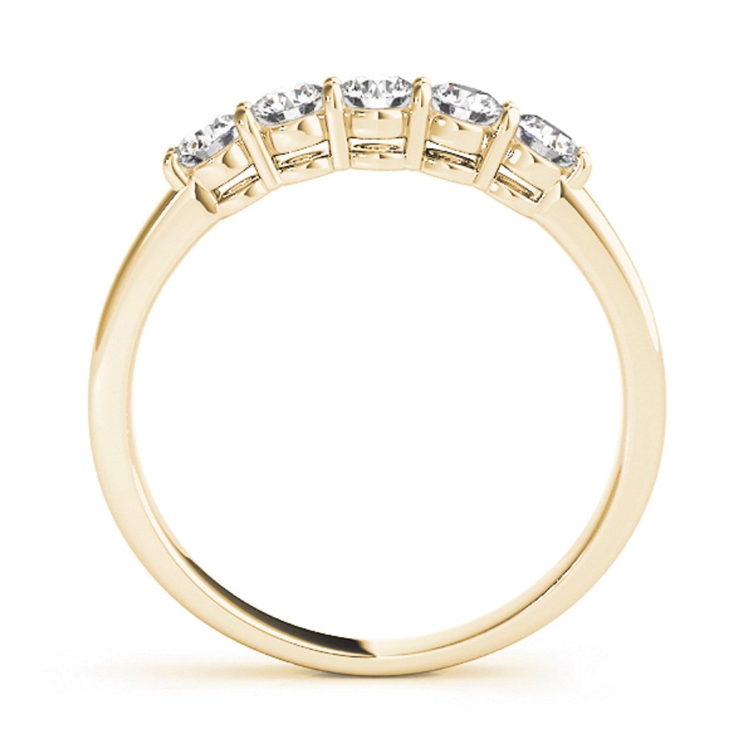 1/2 Round Diamond Five Stone Engagement Wedding Ring In 14K Solid Rose White & Yellow Gold