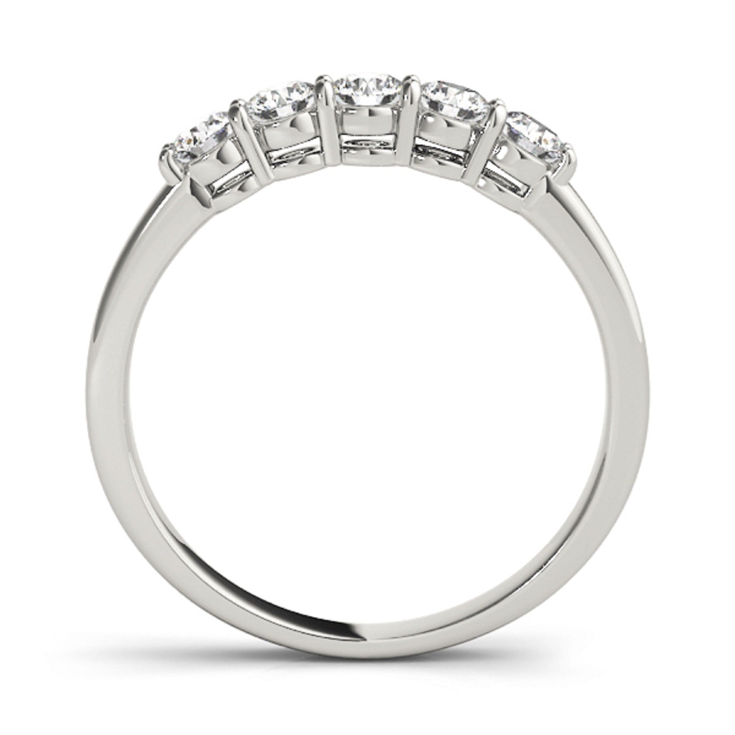 1/2 Round Diamond Five Stone Engagement Wedding Ring In 14K Solid Rose White & Yellow Gold