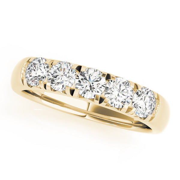 Gorgeous 10K Split Prong Wedding Band - 1/2 ct White and Yellow Diamond Harmony
