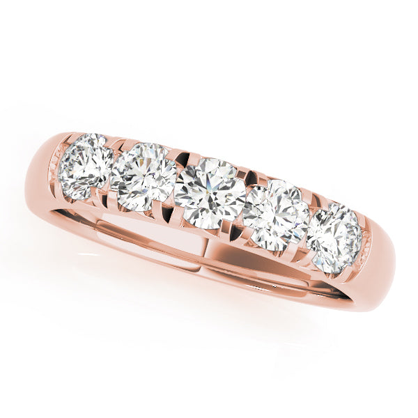 Gorgeous 10K Split Prong Wedding Band - 1/2 ct White and Yellow Diamond Harmony