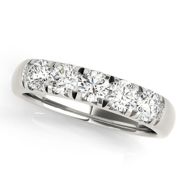 Gorgeous 10K Split Prong Wedding Band - 1/2 ct White and Yellow Diamond Harmony